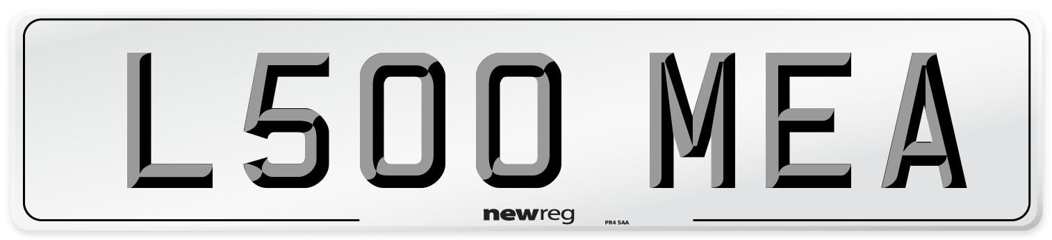 L500 MEA Number Plate from New Reg